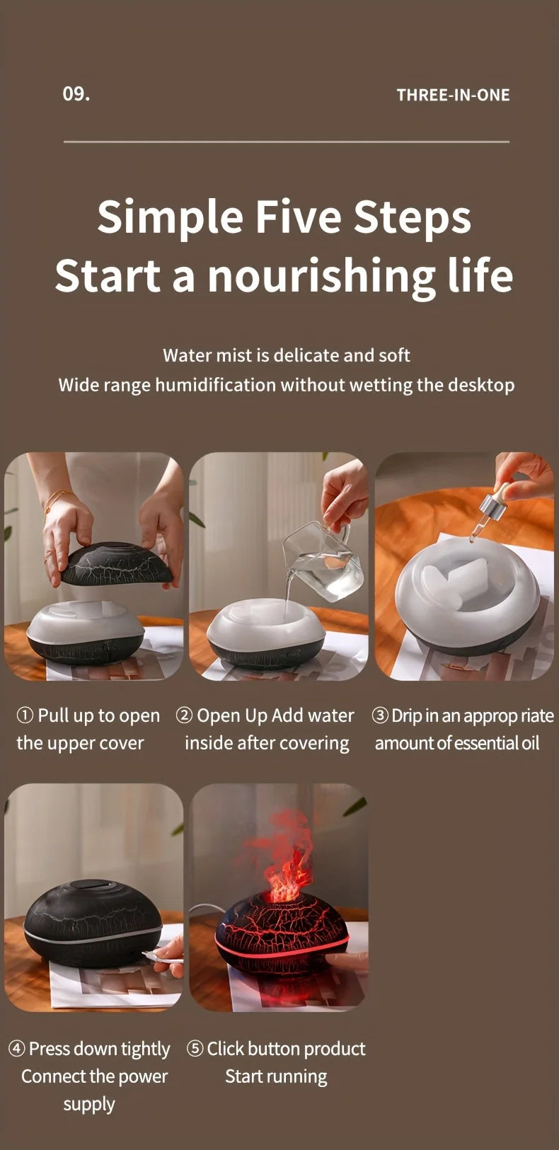 Flame Effect Aromatherapy Diffuser